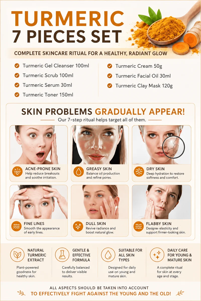 7-teiliges Hautpflege-Set TS Glow Ritual™ Kurkuma + Vitamin C