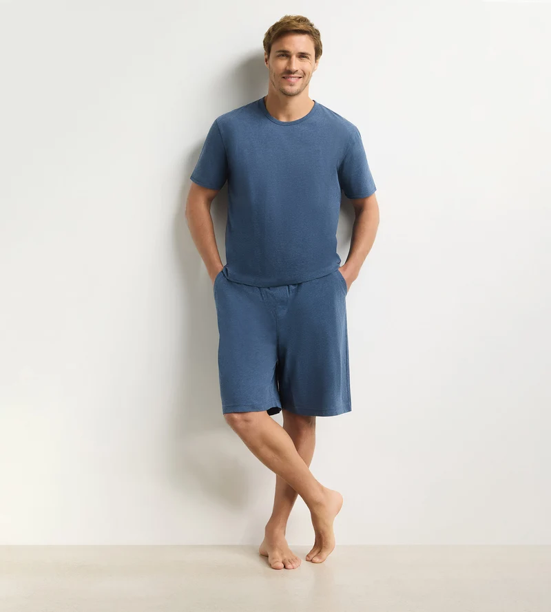 Dim Jersey-Pyjama-Set für Herren in Blau