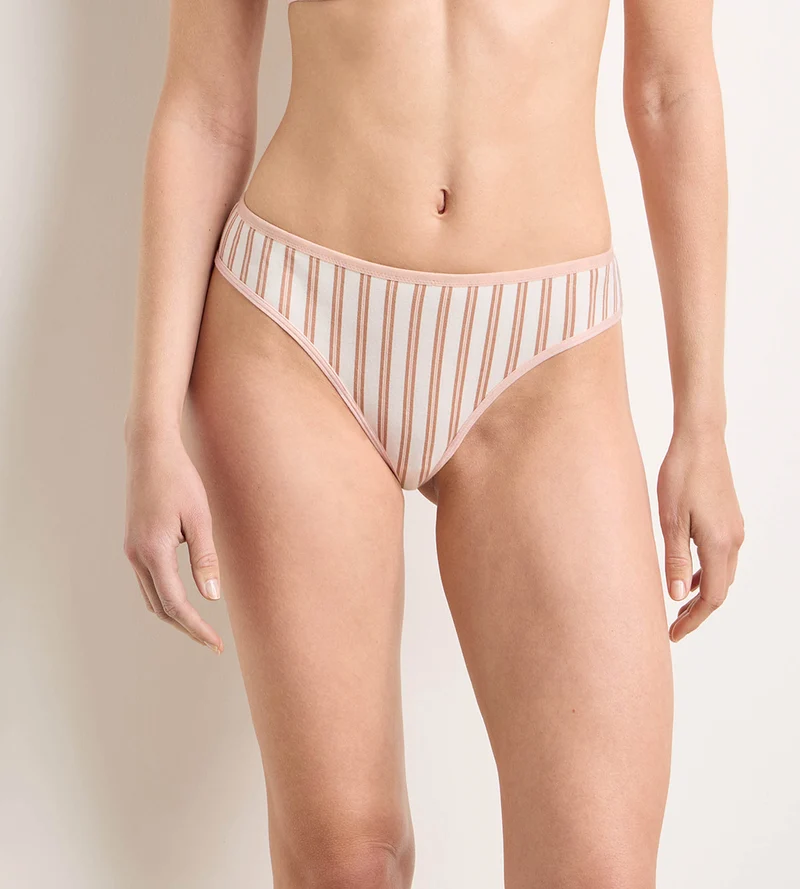 Tanga mit creme-rosa Print von Dim x Ines de la Fressange