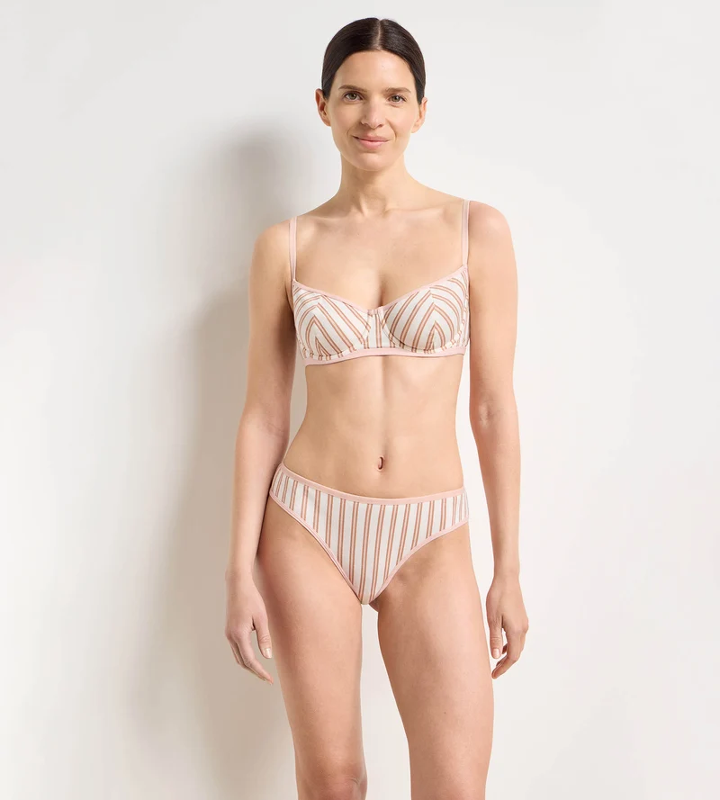 Tanga mit creme-rosa Print von Dim x Ines de la Fressange