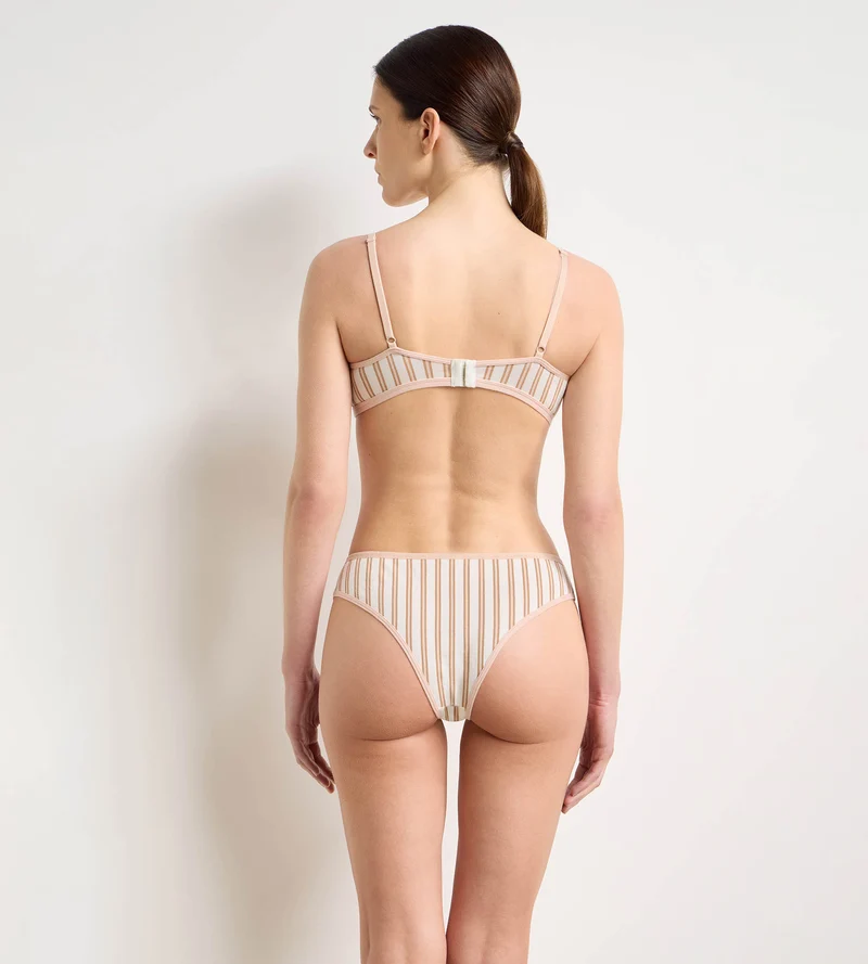 Tanga mit creme-rosa Print von Dim x Ines de la Fressange