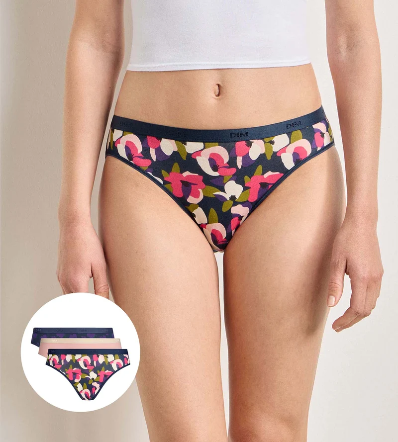 5er-Pack schicke Höschen mit Blumenmuster von Les Pockets Coton