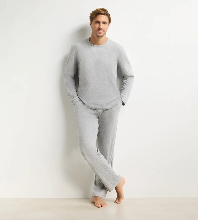 Dim Jersey Pyjama-Set für Herren in Grau meliert