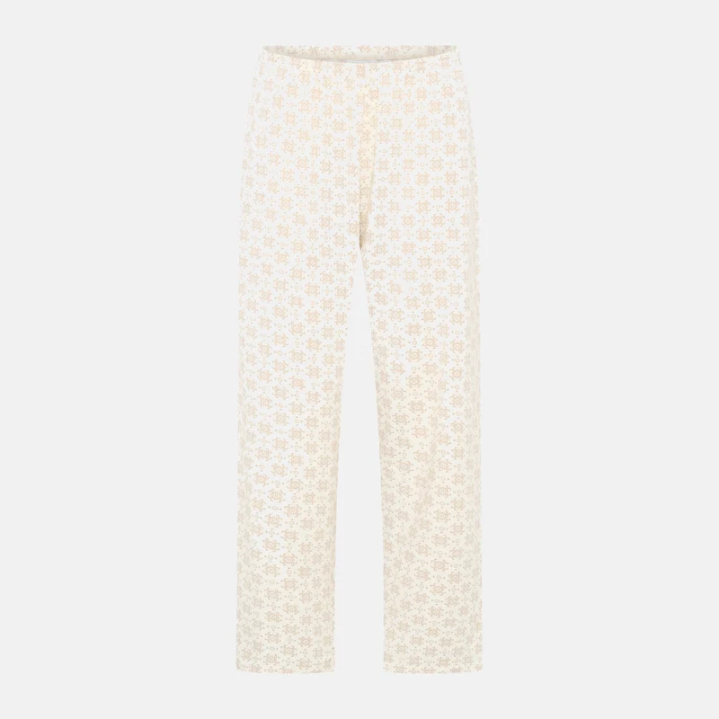 Bambus-Caprihose in Sand mit Print