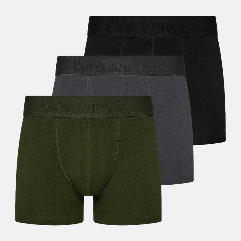 3er Pack Bambus Unterhosen in Schwarz/Grau/Grün