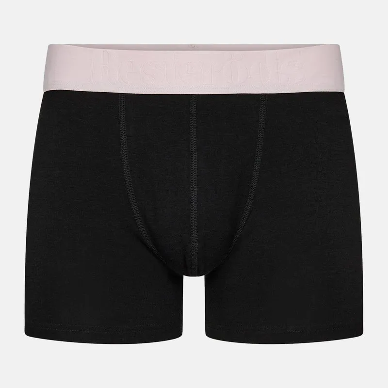 3er Pack Schwarze Bambus Unterhosen mit farbigen Bündchen