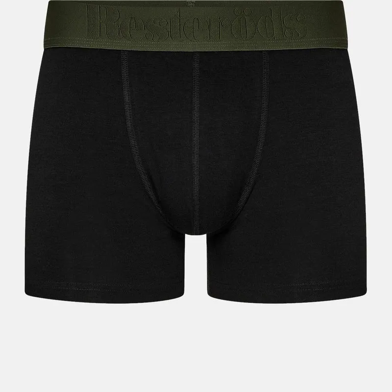 3er Pack Schwarze Bambus Unterhosen mit farbigen Bündchen