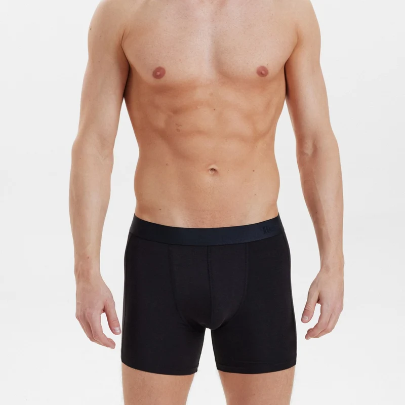 3er Pack Bambus Unterhosen mit langen Beinen in Schwarz/Grau
