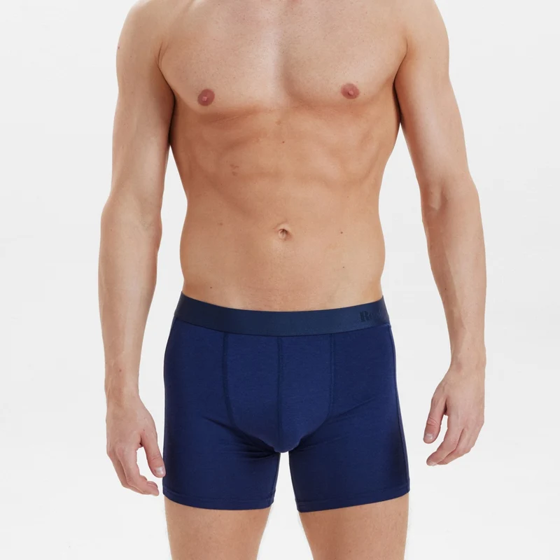 3er Pack Bambus Unterhosen mit langen Beinen in Blau/Marine