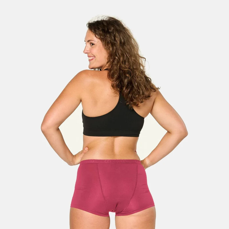 Mittel/Stark Bambus Periodenslip in Ruby Pink