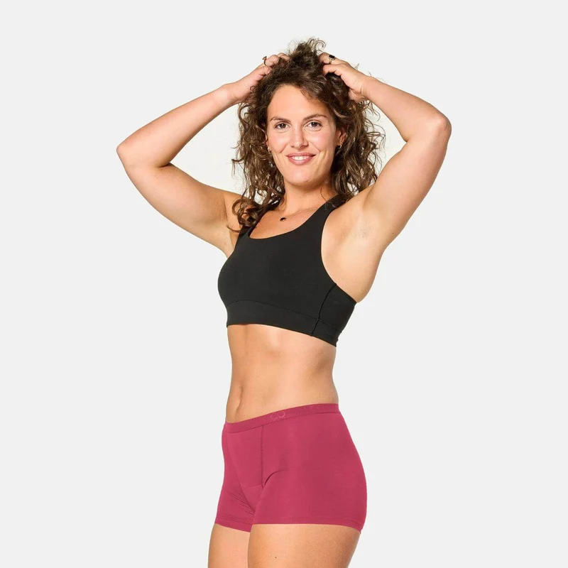 Mittel/Stark Bambus Periodenslip in Ruby Pink