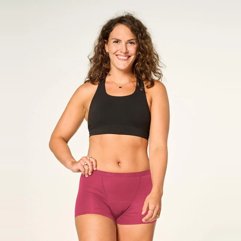 Starker/Nacht Bambus Periodenslip in Ruby Pink
