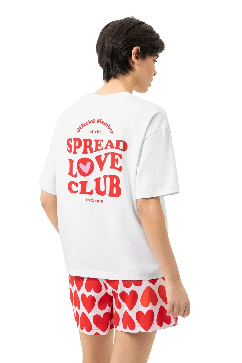 T-Shirt SOLID LOVE, mit Rücken-Print; Grössen S & L