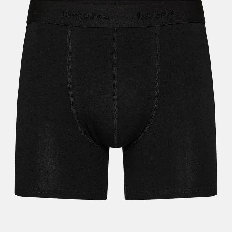 5er Pack Schwarze Bambus Unterhosen mit langen Beinen