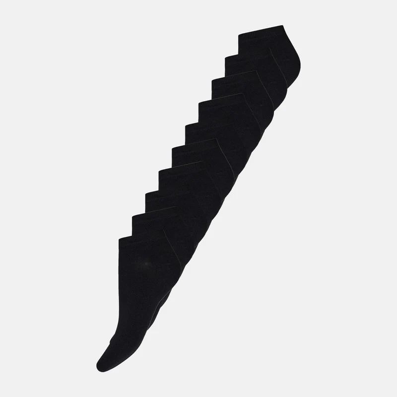 10er Pack Schwarze Bambus-Sneakersocken