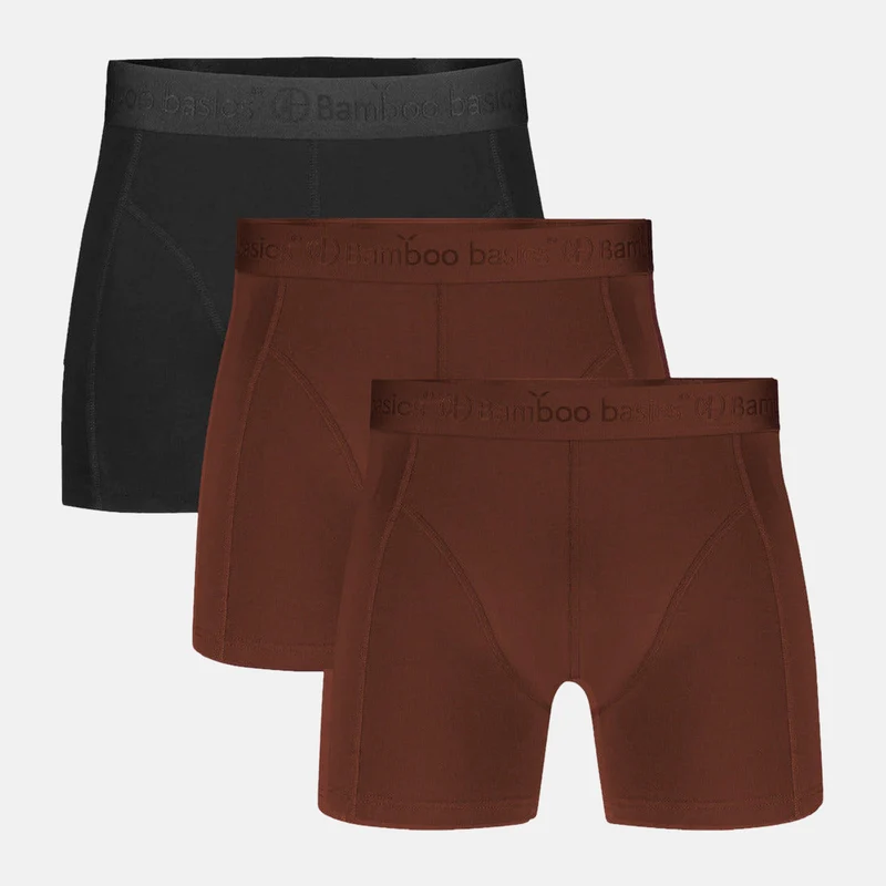 3er-Pack Bambus-Unterhosen in Braun/Schwarz