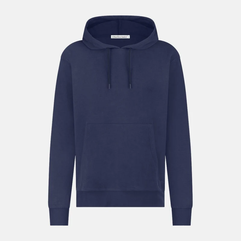 Boas Blauer Bambus-Kapuzenpullover