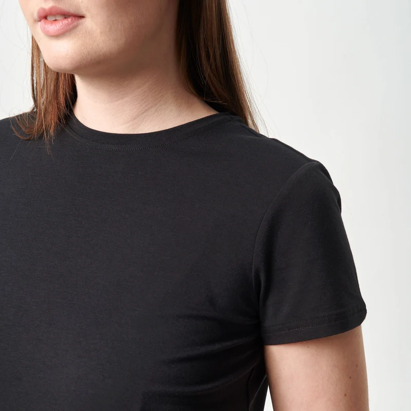 3er-Pack schwarzes Bambus-T-Shirt