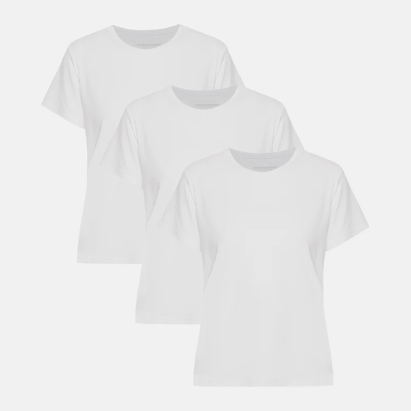 3er-Pack weißes Bambus-T-Shirt