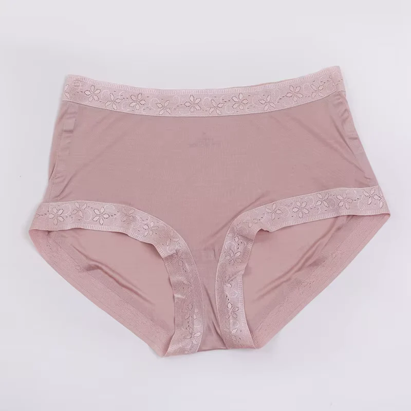 Zarte Spitzenhöschen, sexy, atmungsaktiv, mittelhoch geschnitten, nahtlose Seidenunterwäsche