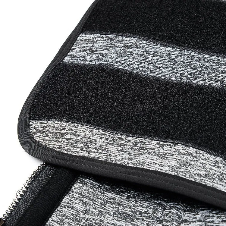 Taillenformer aus silber-schwarzem Neopren – 15 Stahlstäbe
