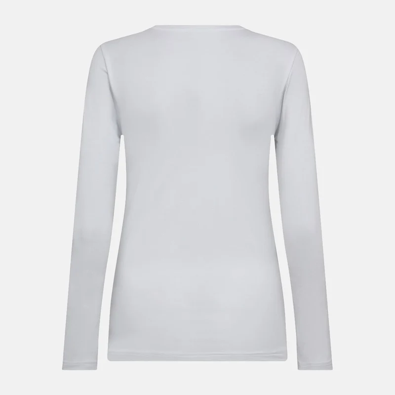 Weißes Langarm-T-Shirt aus Bambus