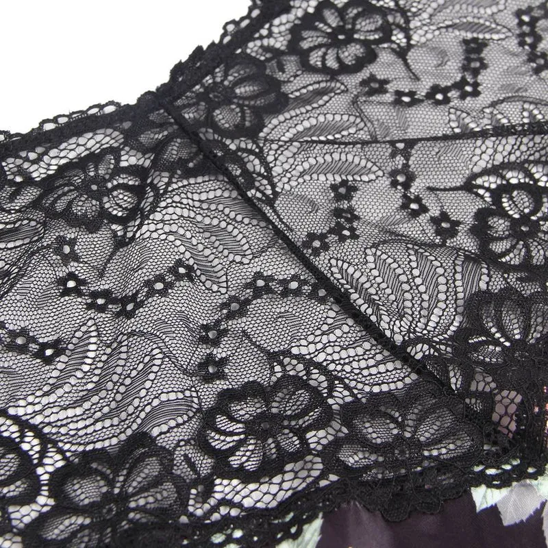 Babydoll mit Blumenmuster und Schnürung (ohne Bügel)