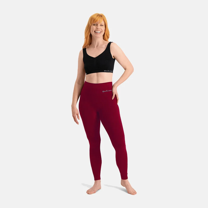 Bordeauxrote Bambus-Leggings