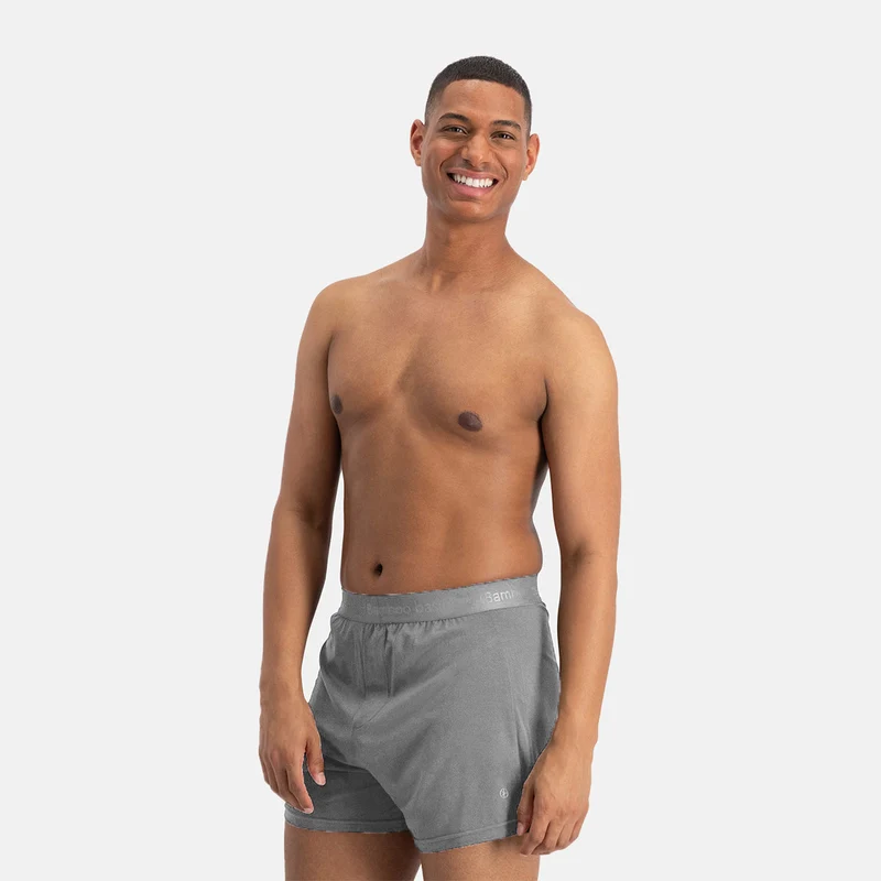 2er-Pack Bambus-Boxershorts in Grau/Bordeaux