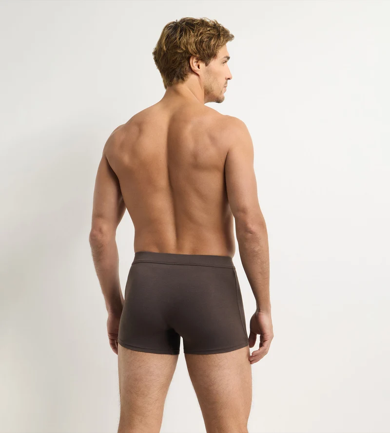 Herren-Boxershorts mit elastischem Bund in tiefem Schokoladenbraun „Gentleman“