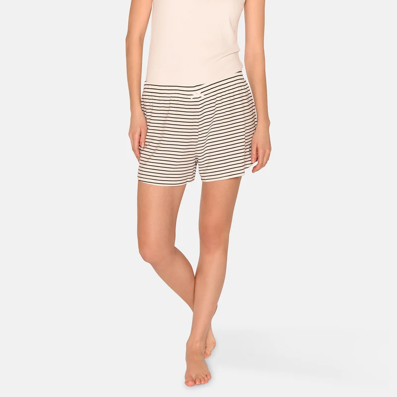 Grau gestreifte Bambus-Nachtshorts