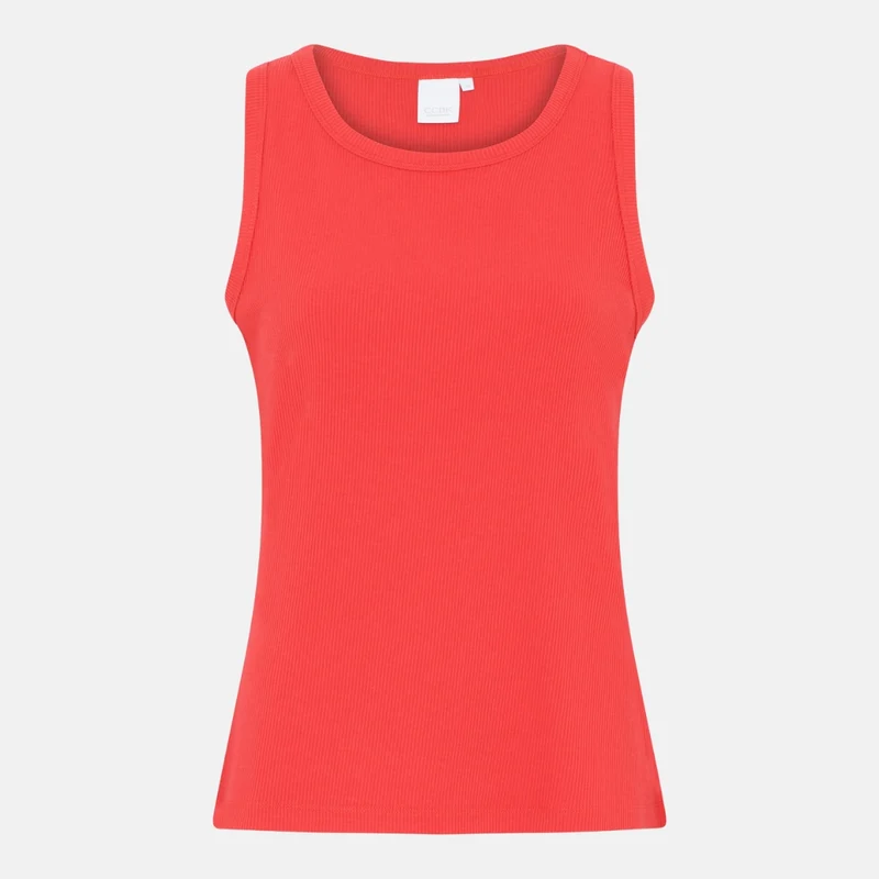 Rotes Bambus-Tanktop mit breiten Trägern