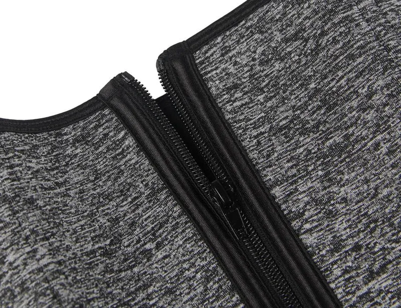 Taillenformer aus silber-schwarzem Neopren – Einzelgürtel, 9 Stäbe