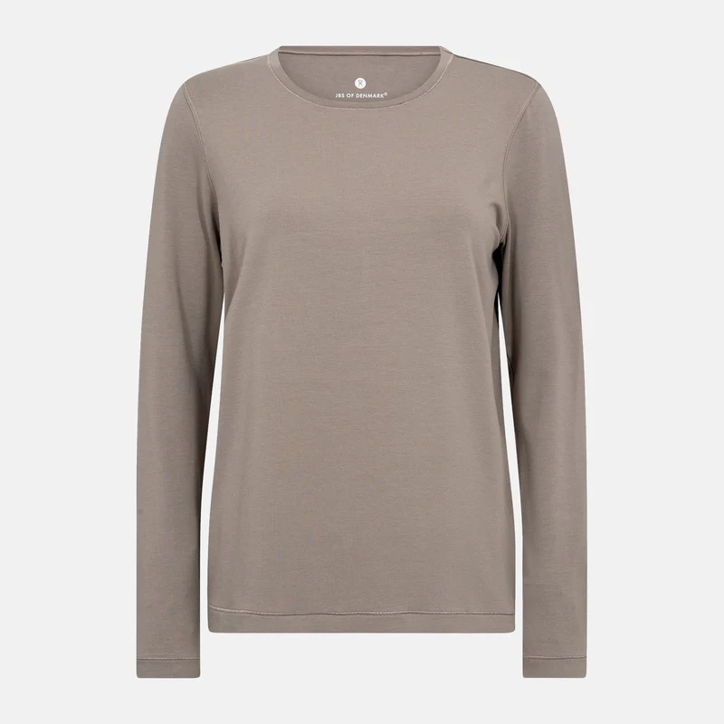 Braunes Langarm-Bambus-T-Shirt