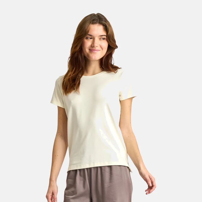 Cremefarbenes Bambus-T-Shirt