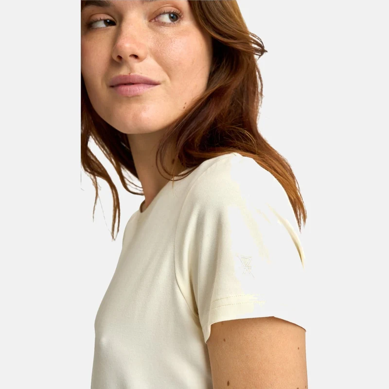 Cremefarbenes Bambus-T-Shirt