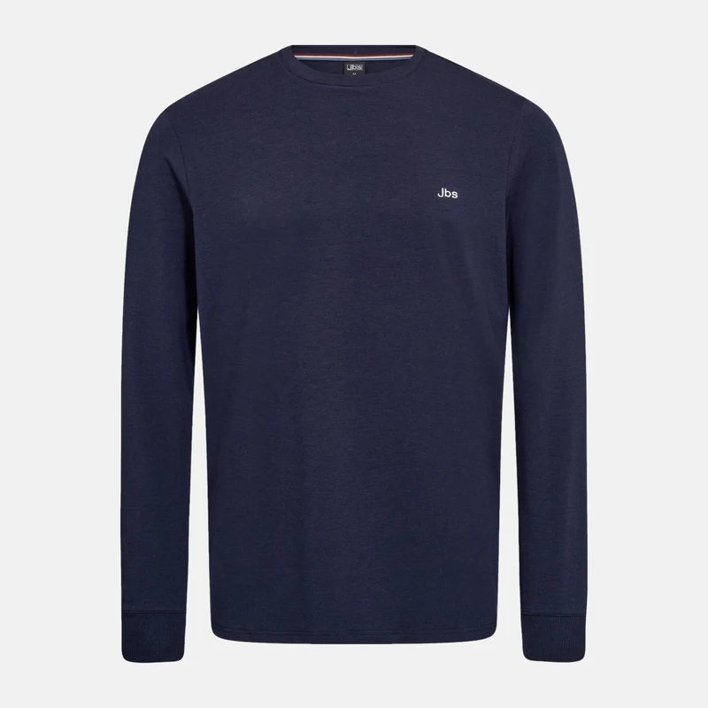 Marineblaues Langarm-T-Shirt aus Bambus für Herren