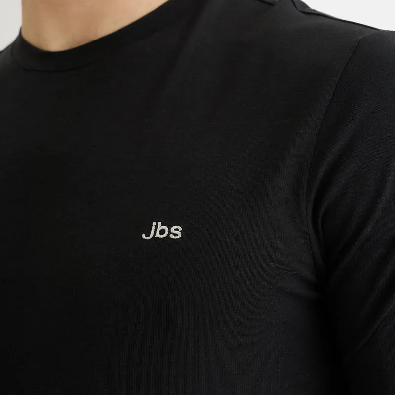 Schwarzes Langarm-T-Shirt aus Bambus für Herren