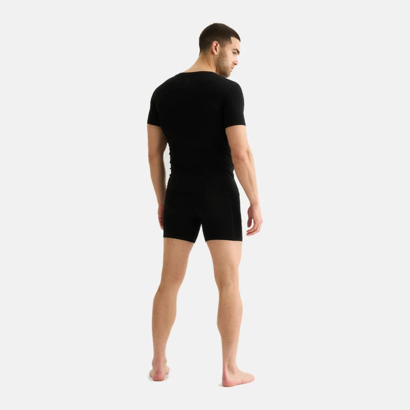Schwarzes Bambus-Anti-Schweiß-T-Shirt mit V-Ausschnitt