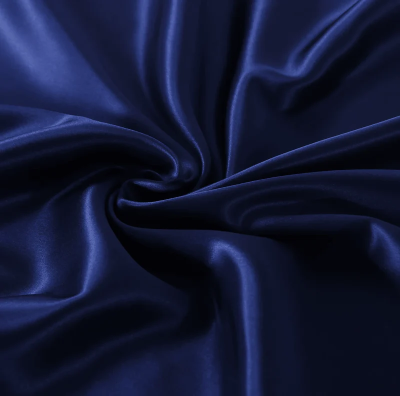 Marineblaues Luxus-Geschenkset aus 100 % Maulbeerseide: Kissenbezug, Schlafmaske, Schlafmaske und Haargummis
