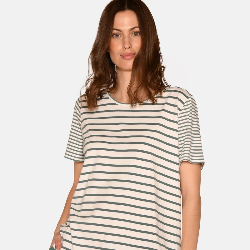 Kurzärmeliges gestreiftes Sagebrush-T-Shirt aus Bambus