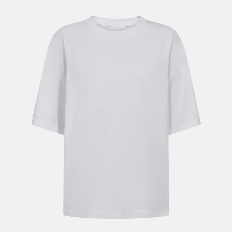 Weißes Bambus-T-Shirt in Übergröße