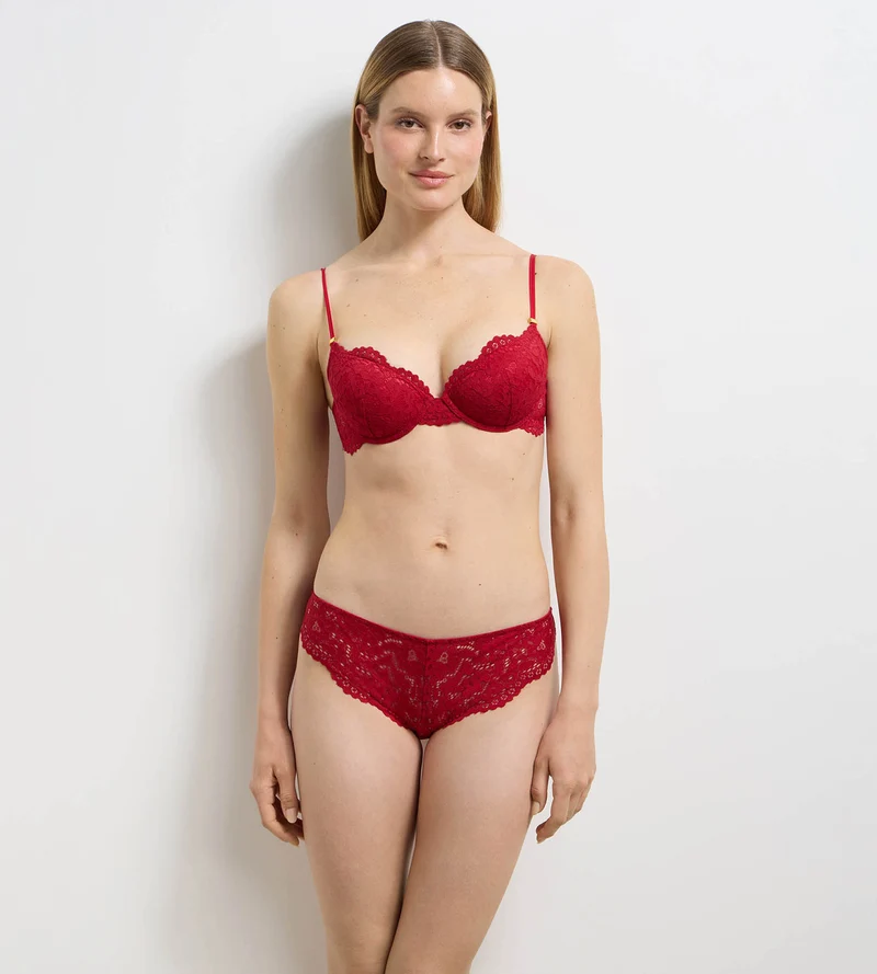 Roter Slip mit hoher Taille „Burning Eclat“