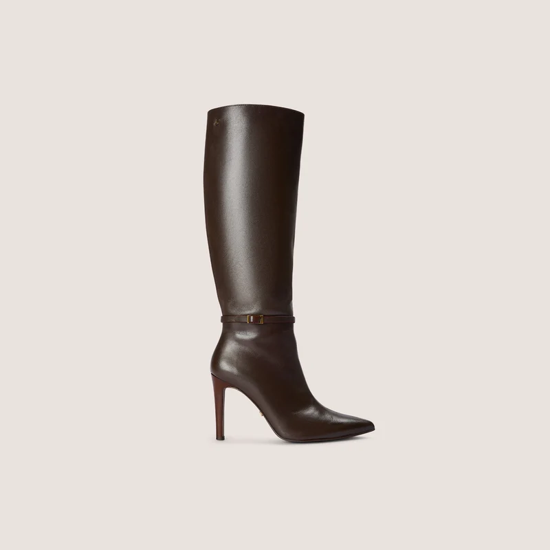 Juni Knee-High Leather Boots - Dark Brown