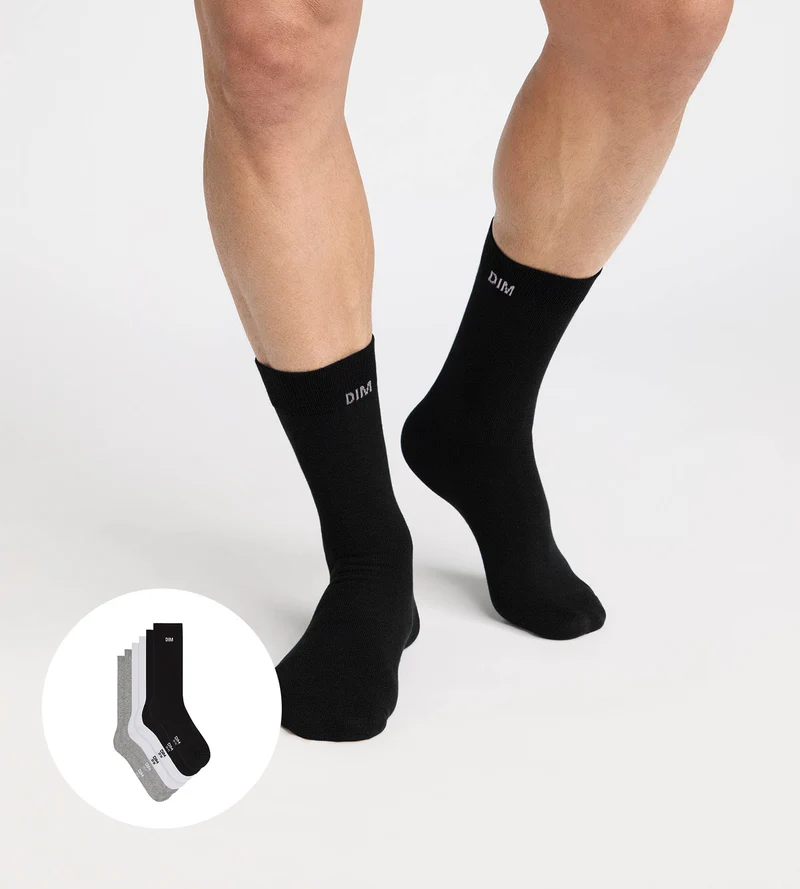 3er-Pack Sportsocken für Herren aus Baumwolle in Schwarz, Weiß und Grau von Original