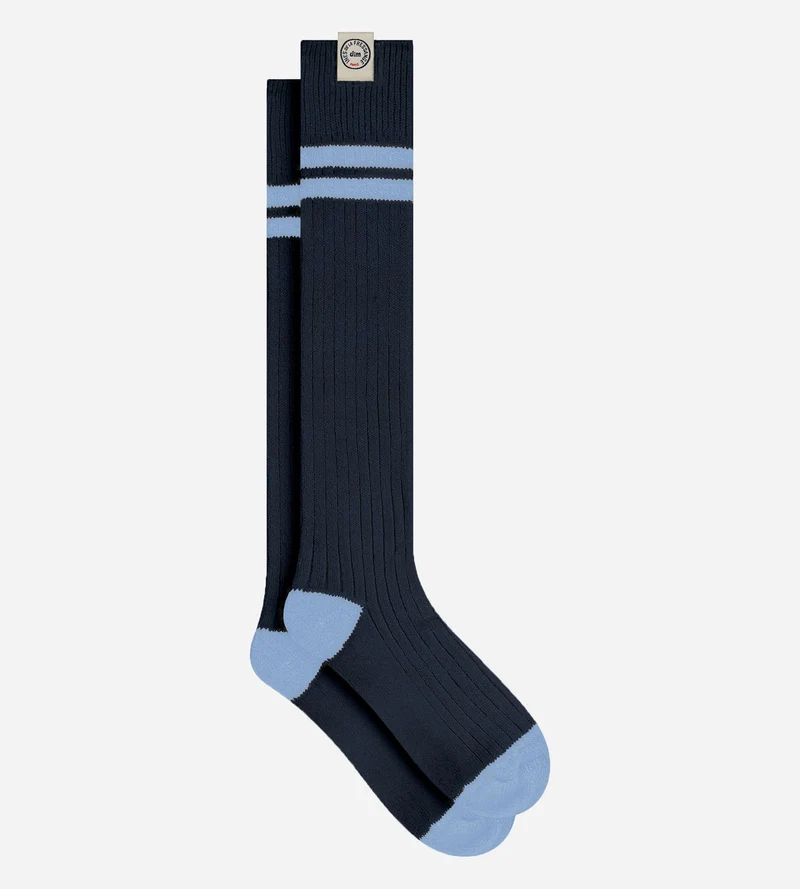 Hohe Socken aus Baumwolle in Marineblau von DIM x Ines de la Fressange