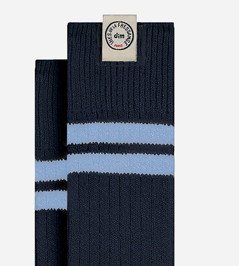 Hohe Socken aus Baumwolle in Marineblau von DIM x Ines de la Fressange