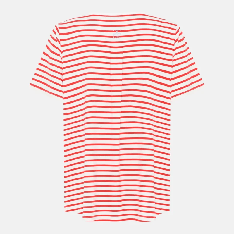 Kurzärmeliges rot gestreiftes Bambus-T-Shirt