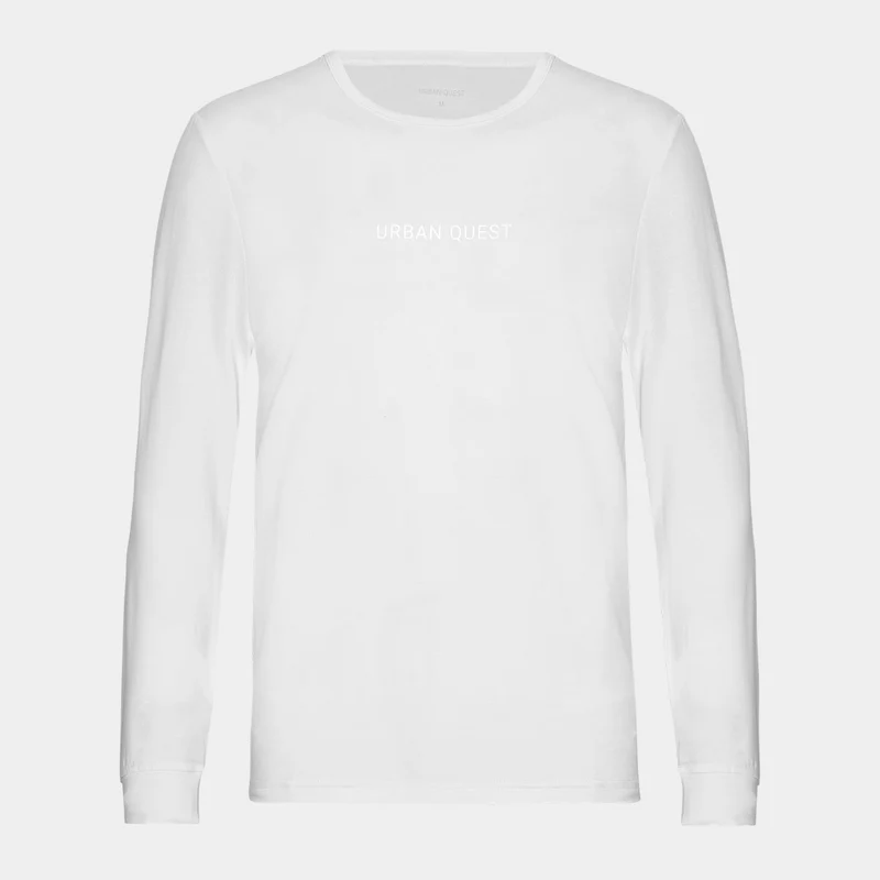 Langärmeliges Bambus-T-Shirt in Weiß