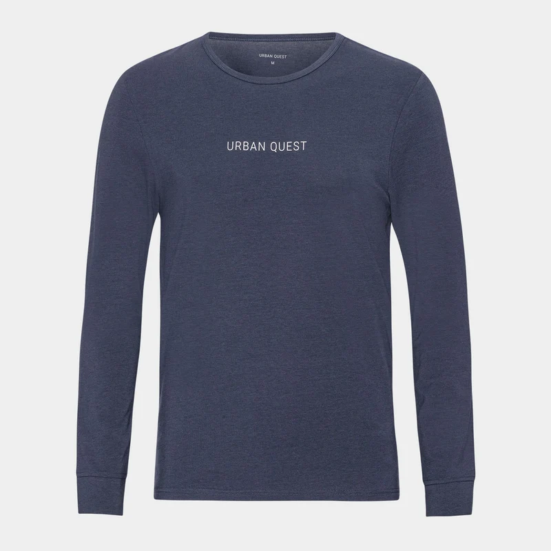 Langärmeliges Bambus-T-Shirt in navy